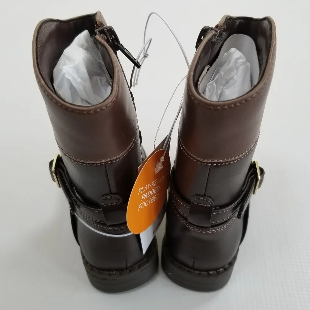 Gymboree Buckle Tall Boots Faux Leather Size 6 Toddler NWT